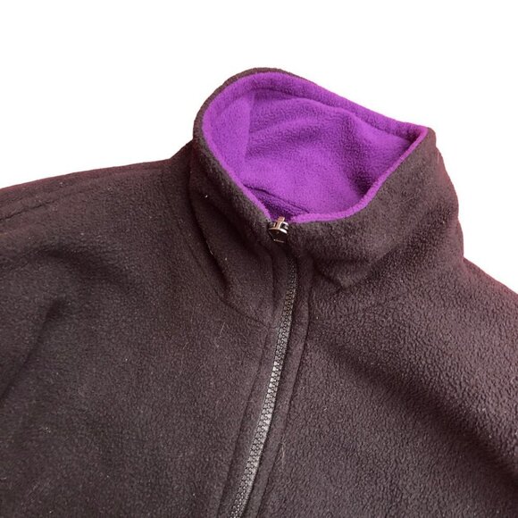 VINTAGE Reversible The North Face Fleece Jacket Black/Purple Medium - Picture 14 of 16